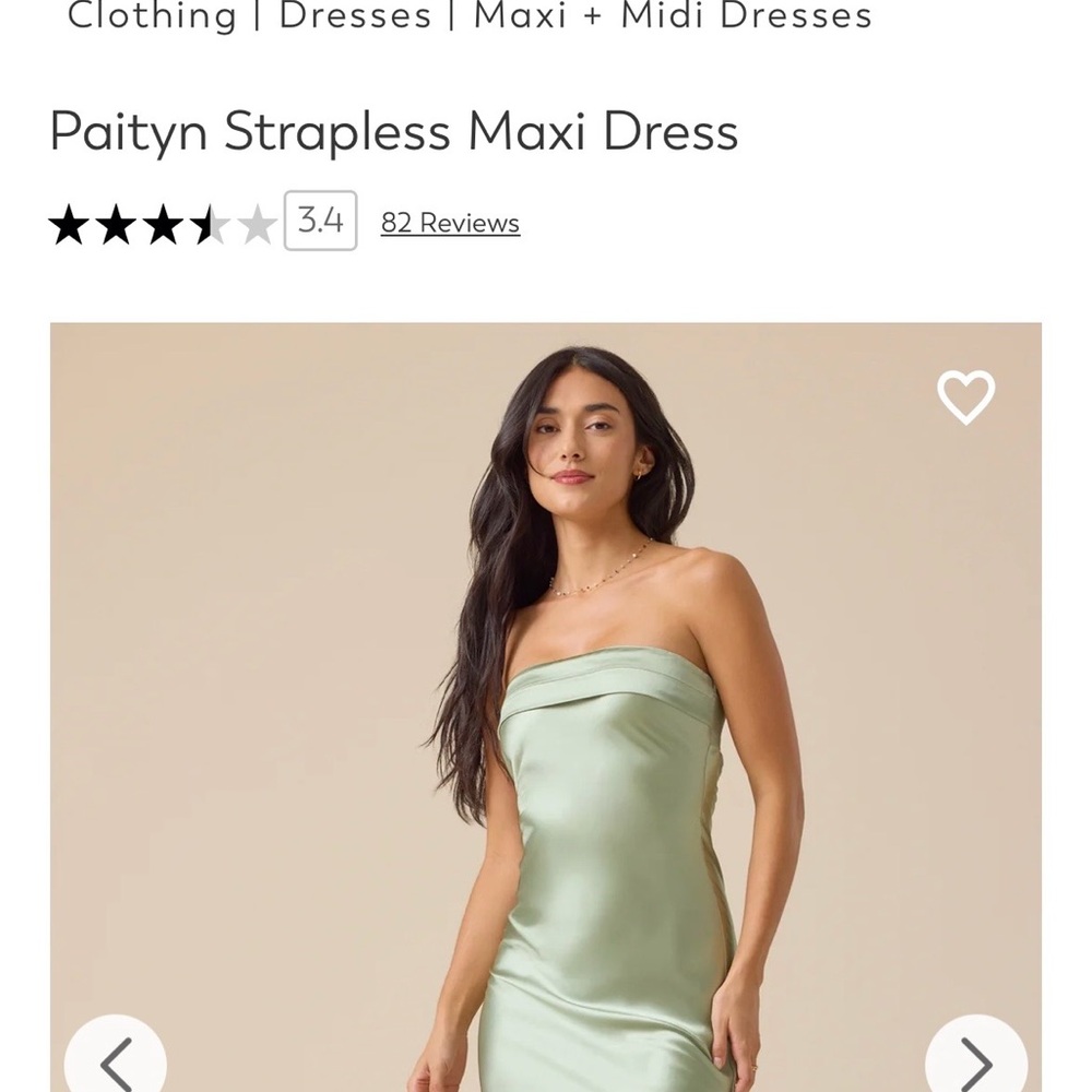 Altar'd State Strapless Satin Dress in Sage, XL New With Tags - Picture 4 of 9